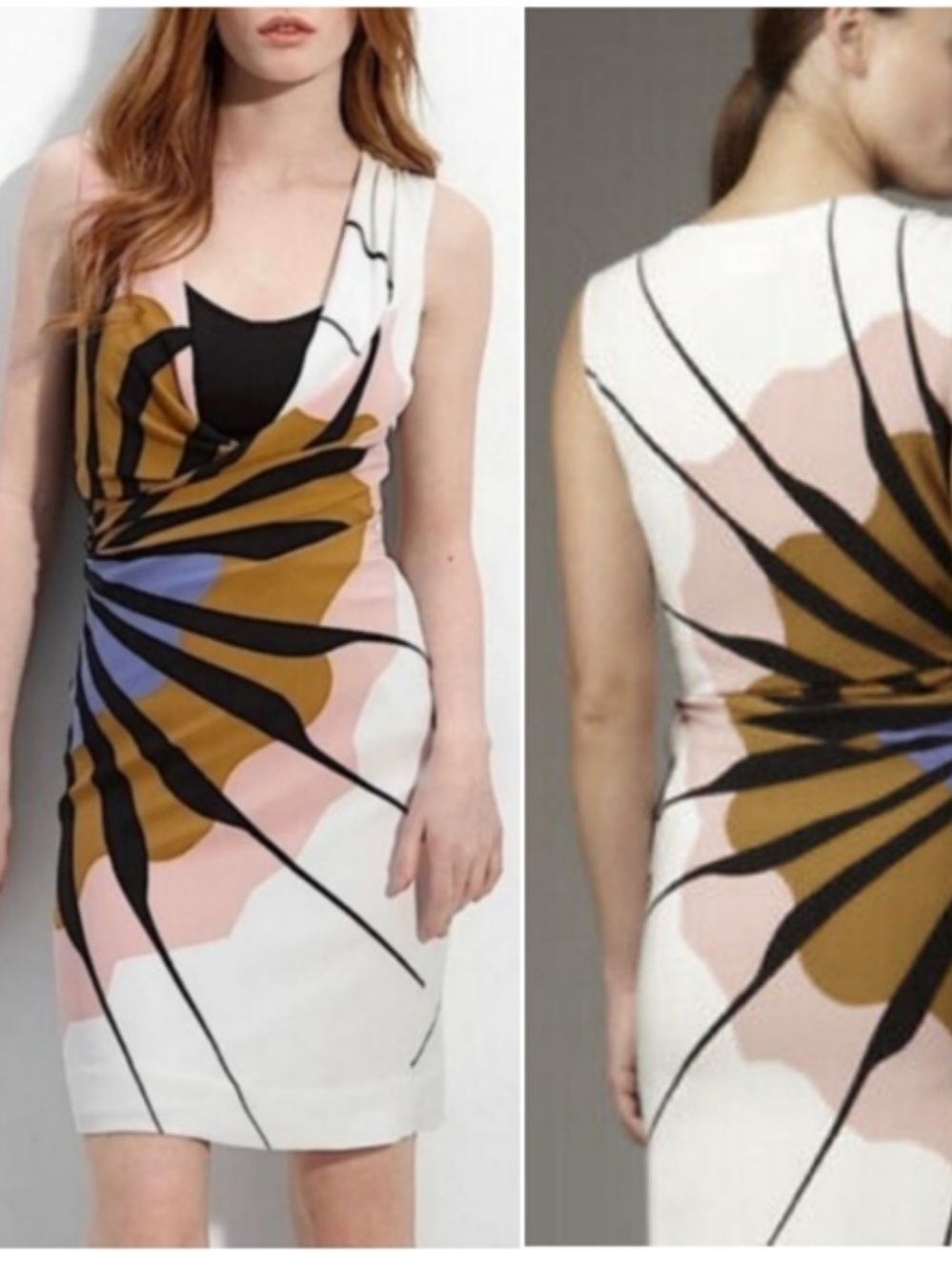 Diane von Furstenberg Adalvino Draped Sleeveless Silk Dress